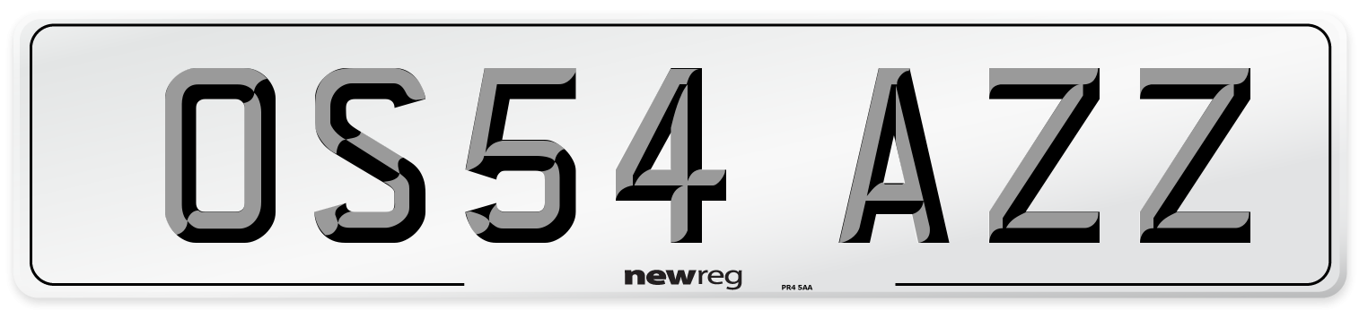 OS54 AZZ Number Plate from New Reg